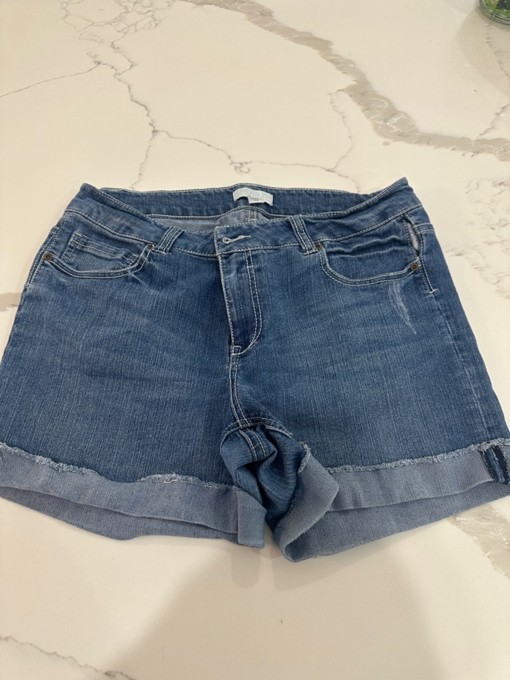Forever 21 Blue Cuffed Denim Shorts